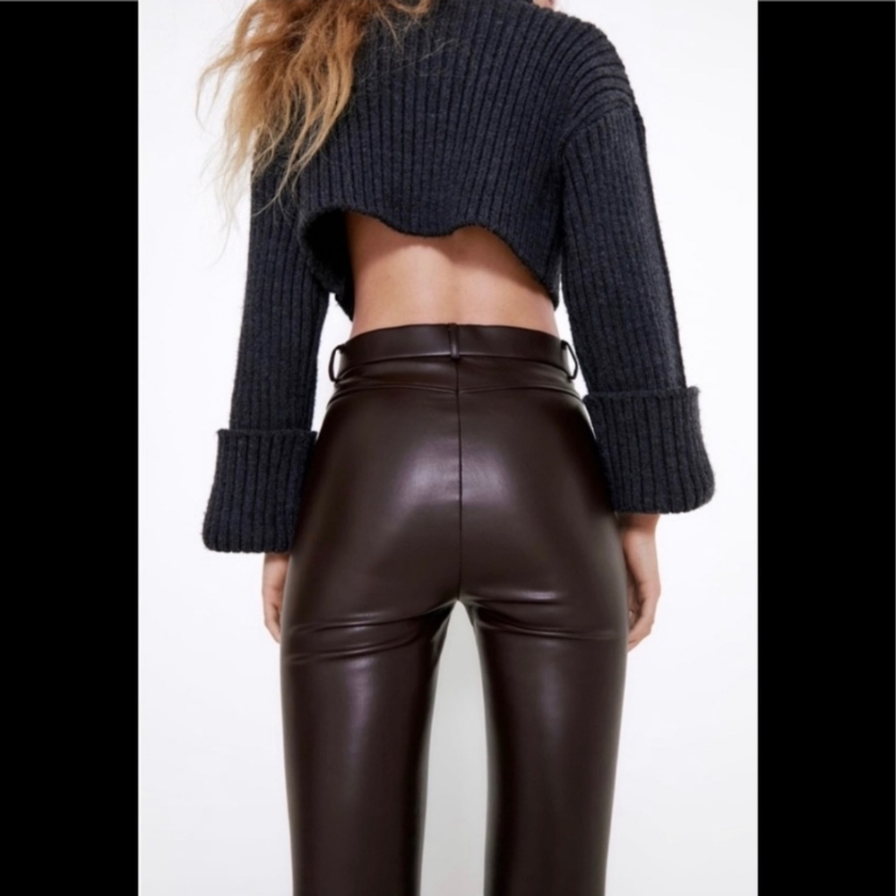 NWT ZARA Faux Leather Leggins Size Small - Picture 4 of 13